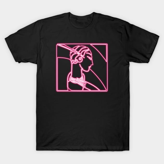 Art Deco woman portrait T-Shirt by la chataigne qui vole ⭐⭐⭐⭐⭐